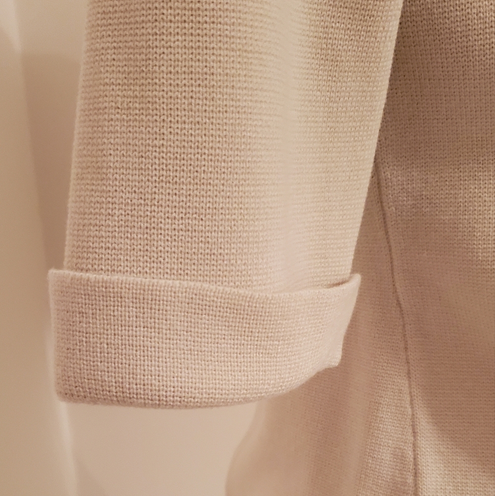 Eileen Fisher Cream Silk Cardigan Sweater, S View 6